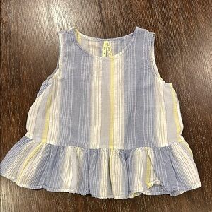 Girl Krazy Blue and Yellow Striped Kids Blouse